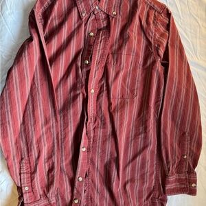 Covington Red and White Striped Button-Down Shirt